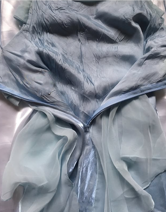 Lila/Mintgrün Elegantes Spaghettiträger Langes Tüll Ballkleid Abendkleid Partykleid gh3304