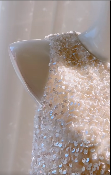 Girlhomeshops - Robe de soirée courte blanche à paillettes et plumes brillantes, robe de bal d'anniversaire, gh5103