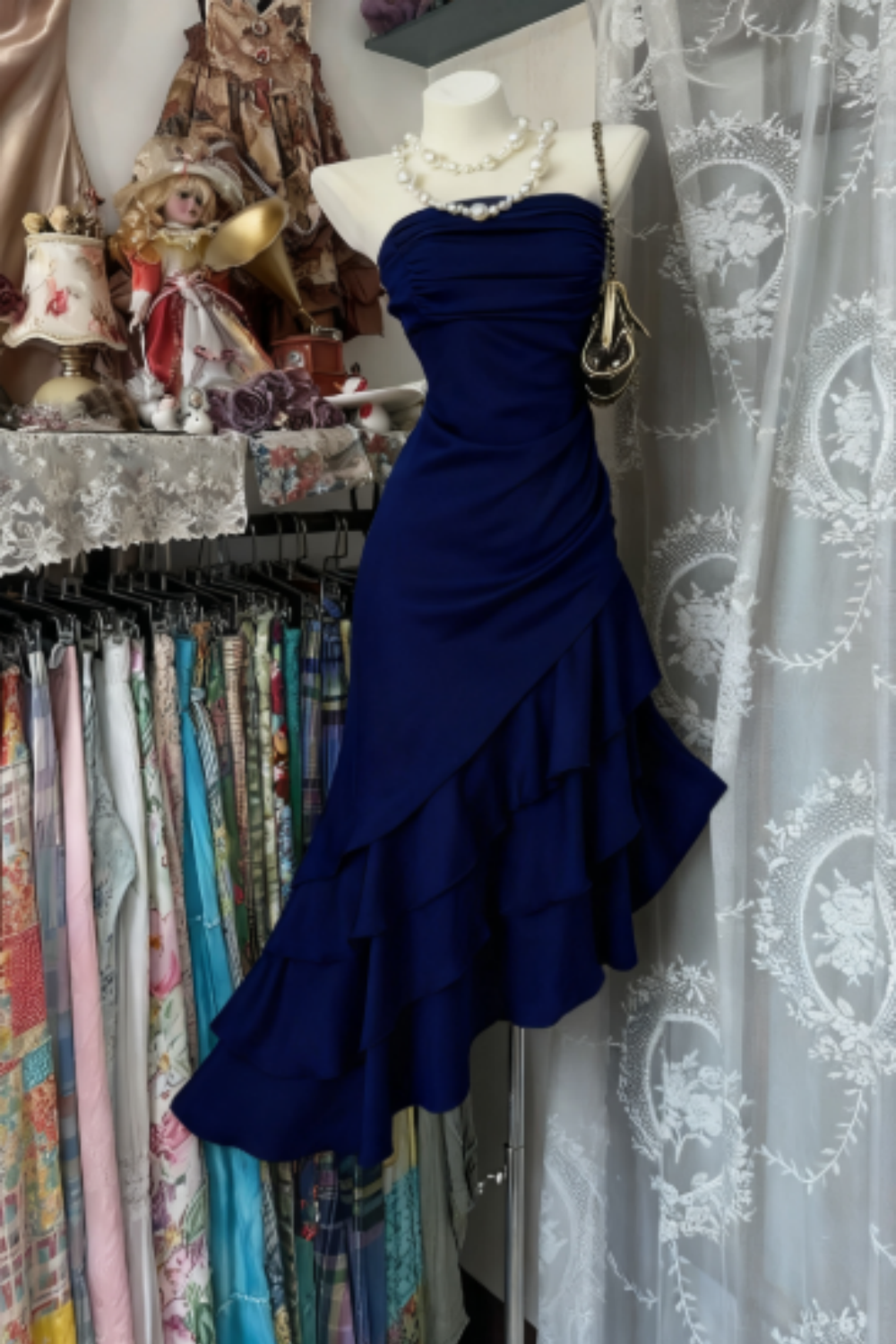 Girlhomeshops-Champagne Short Ruffle Satin Homecoming Dress Birthday Dress gh5246