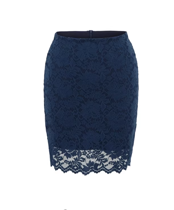 Jupe crayon amincissante taille haute à bordure en dentelle rétro, mini-jupe féminine et moulante 11361