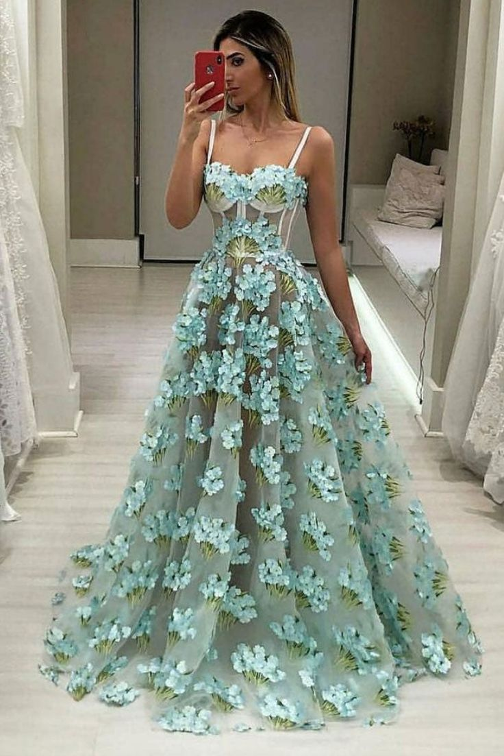 Langes Ballkleid mit herzförmigem Ausschnitt und Spaghettiträgern aus Spitze in A-Linie, Abendkleid gh2728