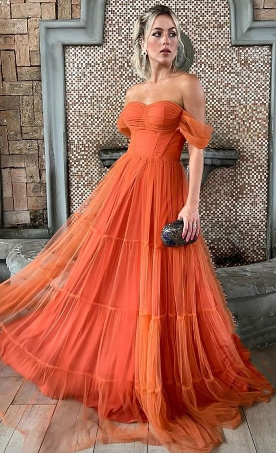 Elegantes, schulterfreies, ärmelloses A-Linien-Ballkleid mit Herzausschnitt gh2837