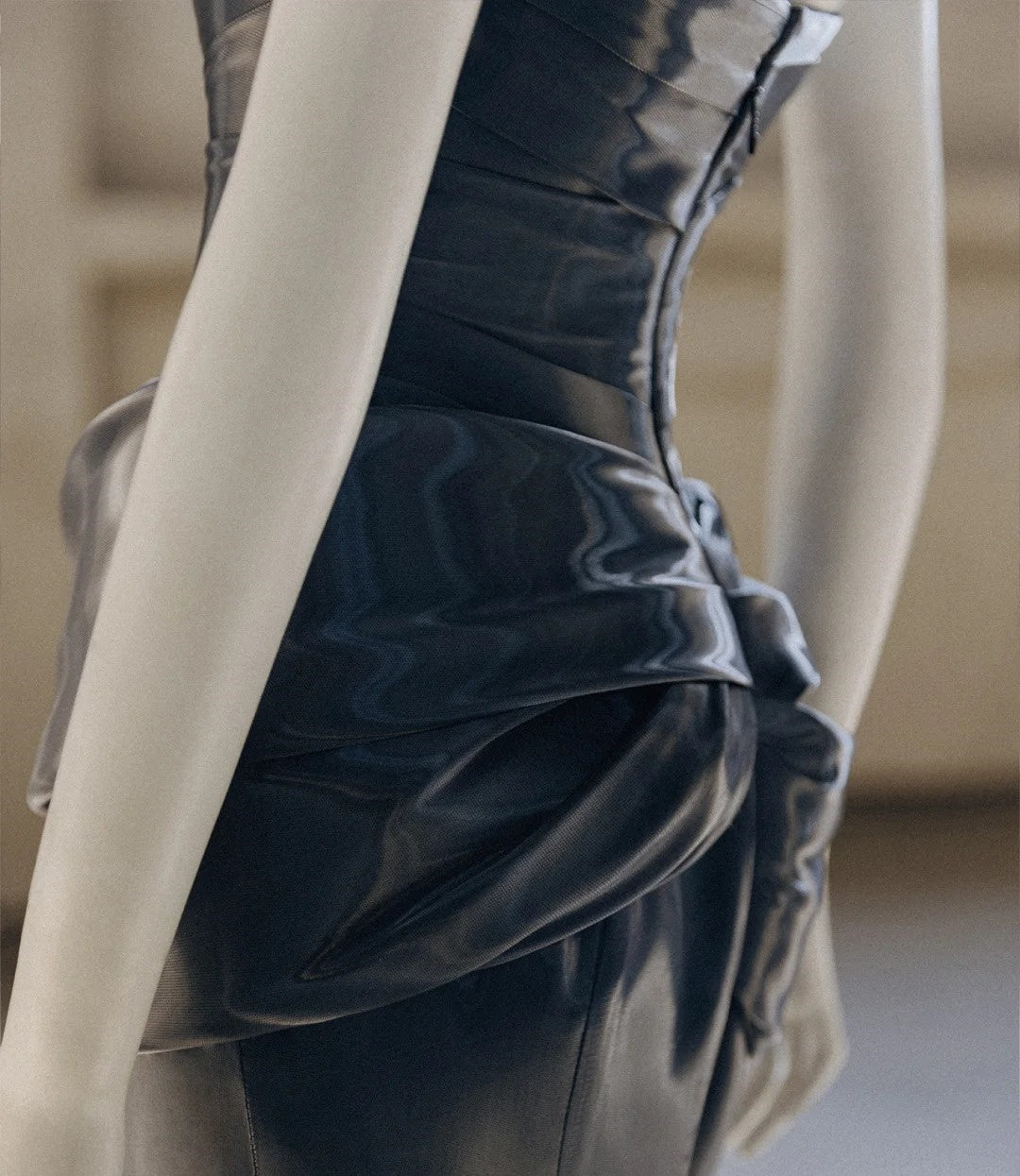 🌌🌠Blaues Gothic Cyber Mechanical Goddess Liquid Metal Kleid Y3K Langes Satin Ballkleid Abendkleid gh4545