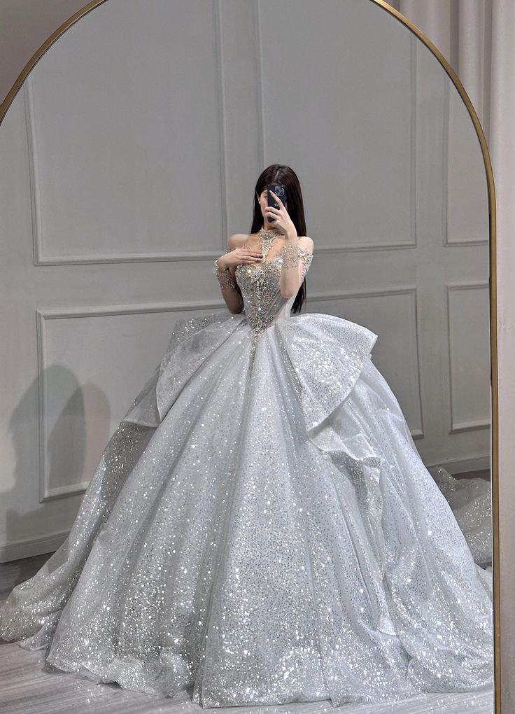 Silver Gorgeous Luxury Shiny Sequins Rhinestone Beaded Ruffle Fluffy T girlhomeshops Silver Gorgeous Luxury Shiny Sequins Rhinestone Beaded Ruffle Fluffy T girlhomeshops