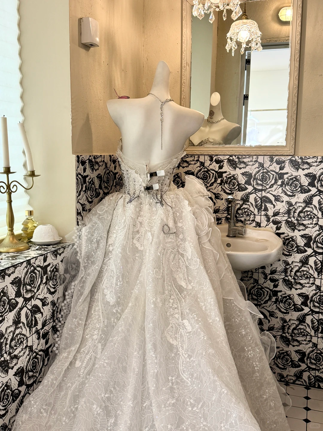 Ivory Strapless Waist-Cinched Voluminous Designer Skirt Vintage Elegant Romantic Dress, Wedding Gown gh7547