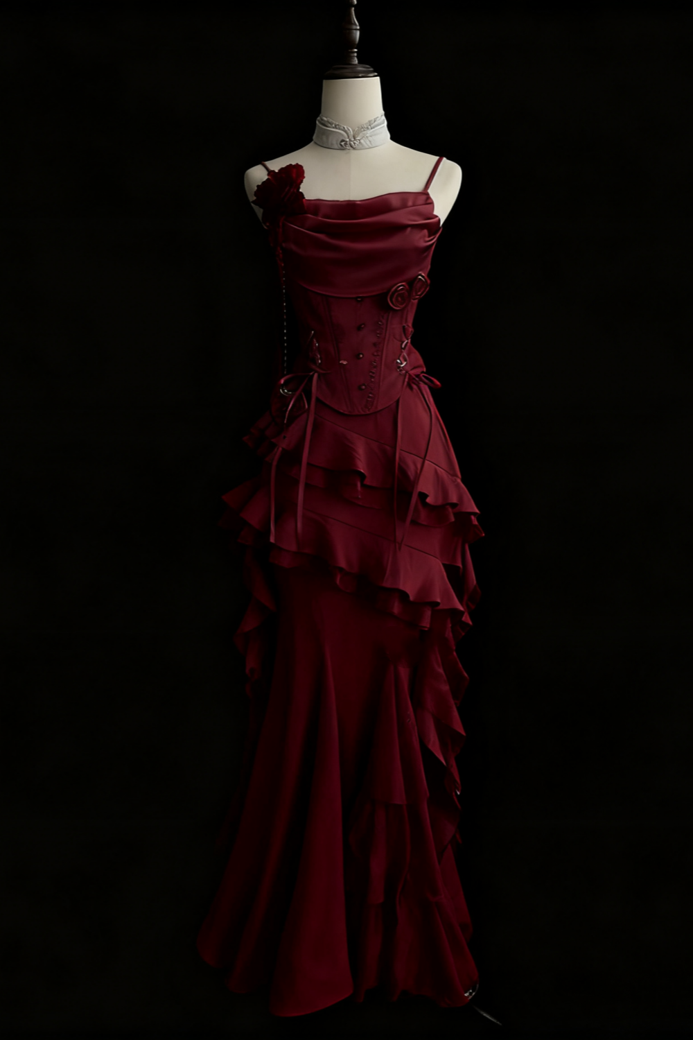 Elegantes graues Retro-Kleid aus Spitze, lang/kurz, ideal für Homecoming, Abschlussball oder Abendveranstaltung (gh3443)