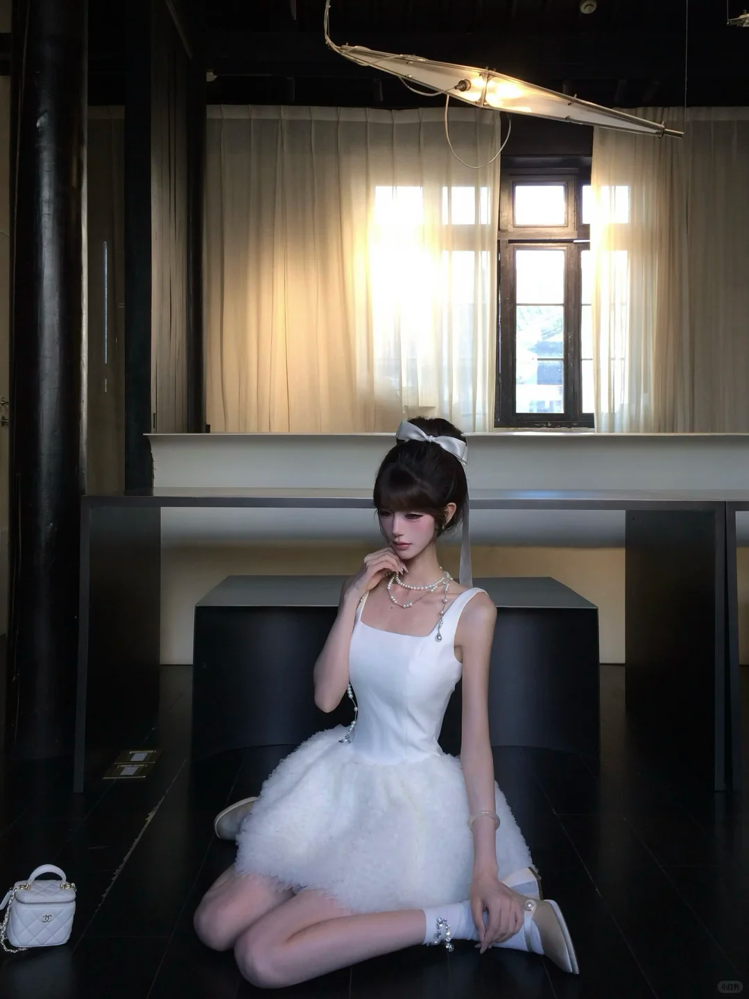 Women Sweet White Wide Strap Square Neck Homecoming Dress Satin Bodice Fluffy Cloud Tulle Short Party Dress gh9416