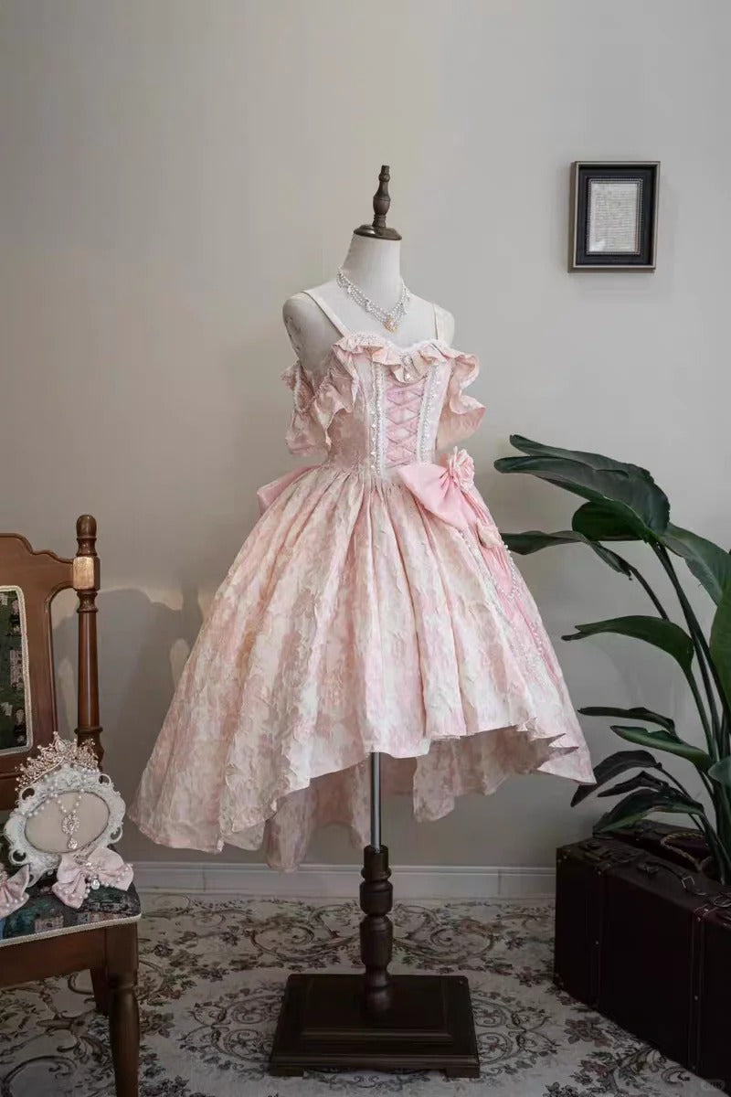 Girlhomeshops-Rosa Kleid, lila Kleid, blaues Kleid, elfenbeinfarbenes Kleid, kurzes Kleid, Lolitakleid, süßes Kleid, niedliches Kleid gh5140