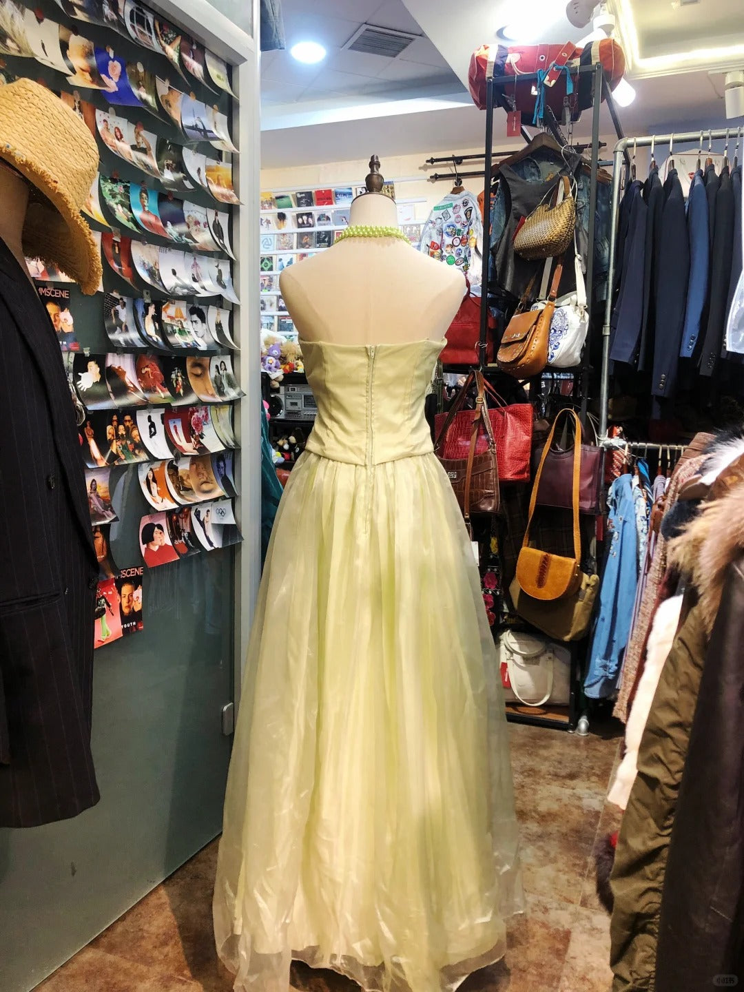 Gelbes exquisites elegantes langes Tüll-Abendkleid Geburtstagspartykleid Ballkleid gh4282