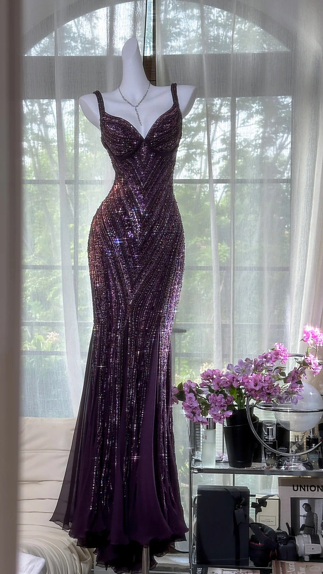 Purple Luxury Gorgeous Beading Fashion Elegant Long Prom dresses Eveni girlhomeshops Purple Luxury Gorgeous Beading Fashion Elegant Long Prom dresses Eveni girlhomeshops