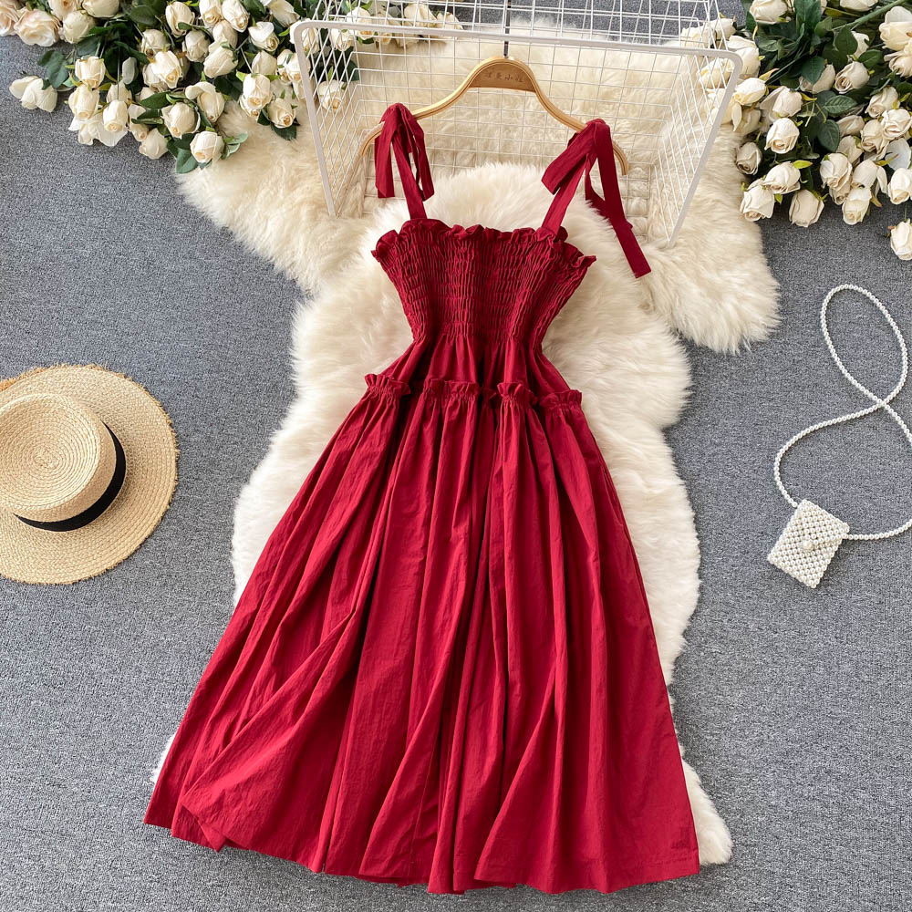 Rotes A-Linie kurzes Kleid Mode Mädchenkleid 10818