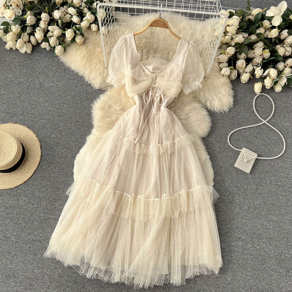 Robe courte en tulle mignonne Robe trapèze tendance 10719
