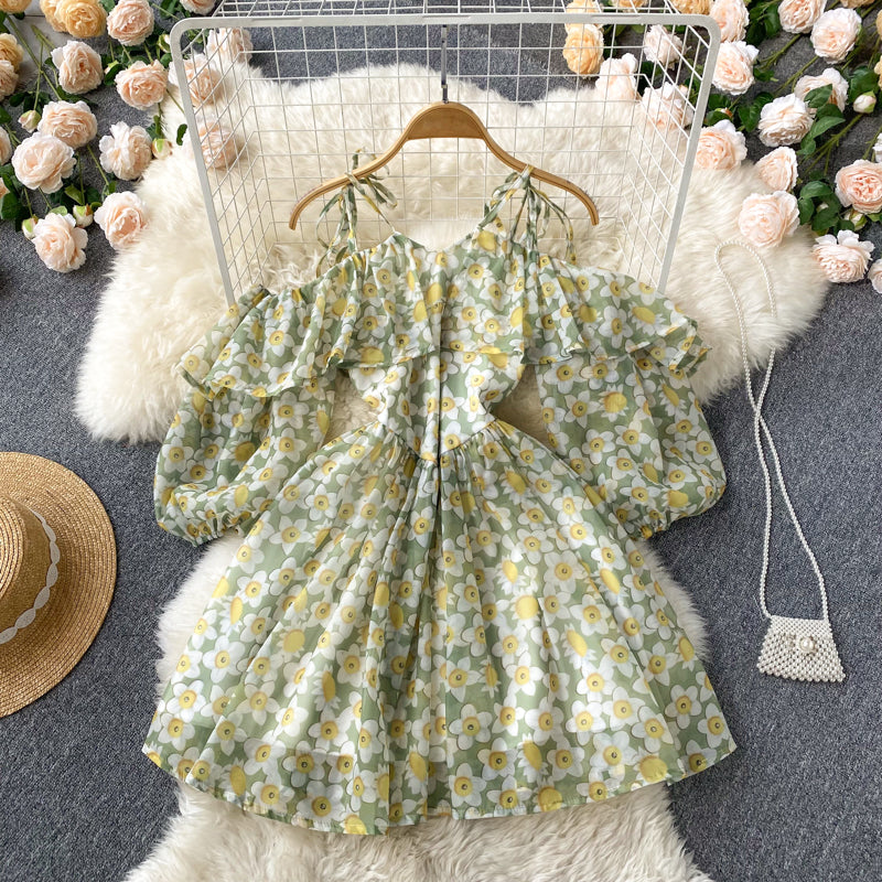 Green A Line Short Dress Fashion Dress 10660