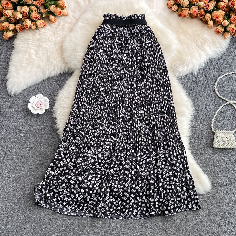 The new Korean version of high waist, slim and versatile A-line skirt 11302