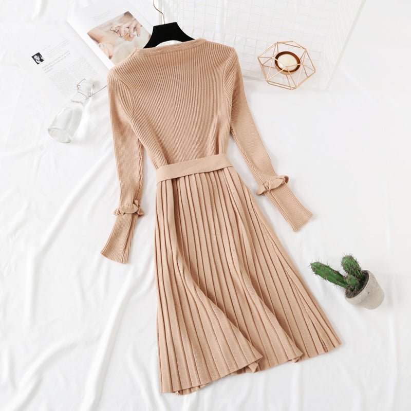 Neues Langarm-Strickkleid im Promi-Stil 4734