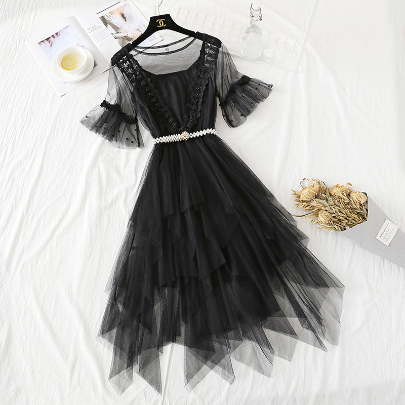 Spitzennetzkleid Mori süßes Kuchenkleid 4361