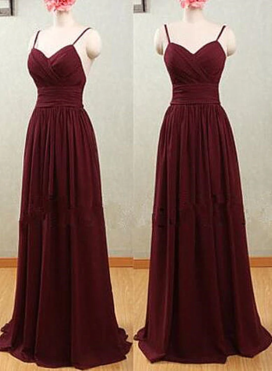 Beautiful Chiffon Straps Sweetheart Long Party Dress , Cute Party Dress gh419