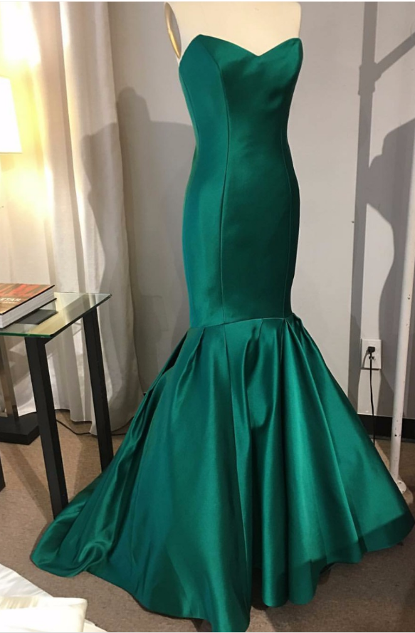 The green heart with sleeveless mermaid evening dress gh2365