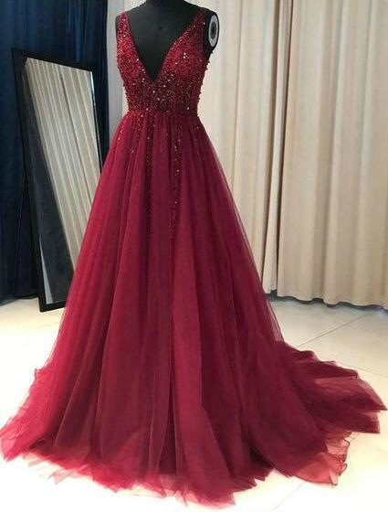 Perlenbesetztes Ballkleid A-Linie, Ballkleider, Abendkleid, Tanzkleid, Abschlussfeierkleid gh2164