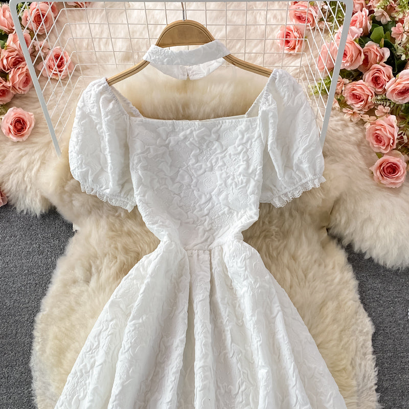 Weiß A-Linie unregelmäßiges Kleid Modekleid 445