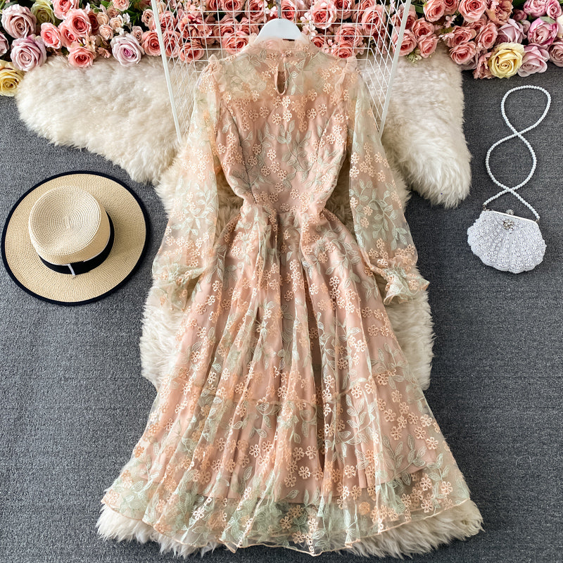 Cute A line lace dress fashion dress 419