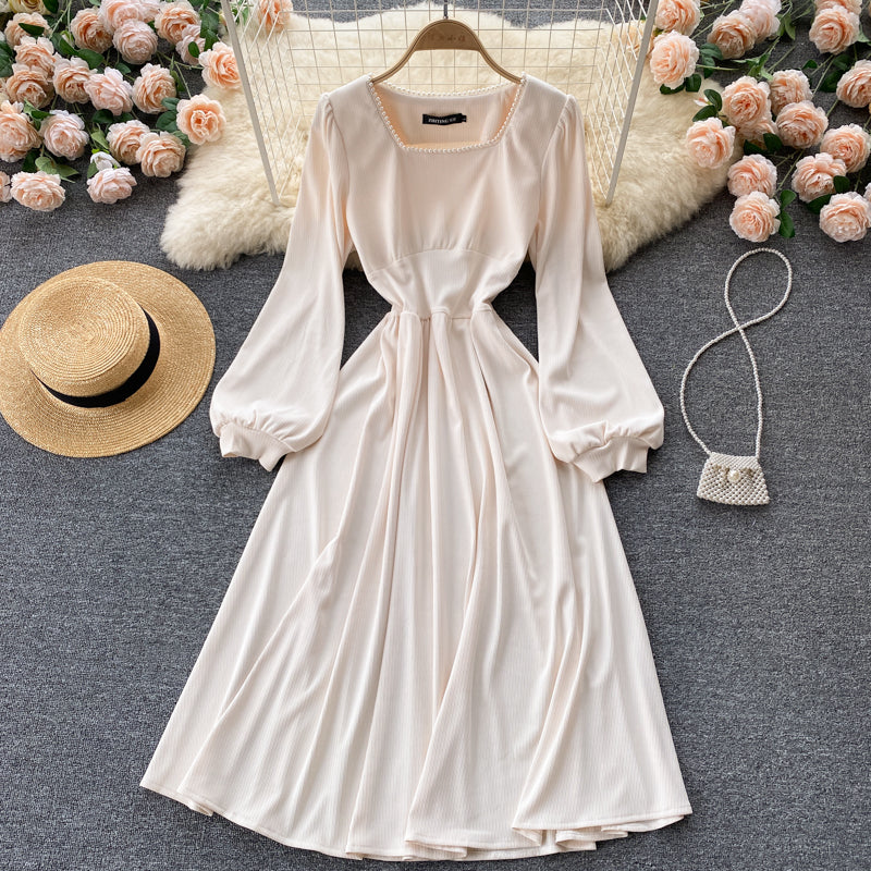 Cute A line long sleeve dress fashion dress 429