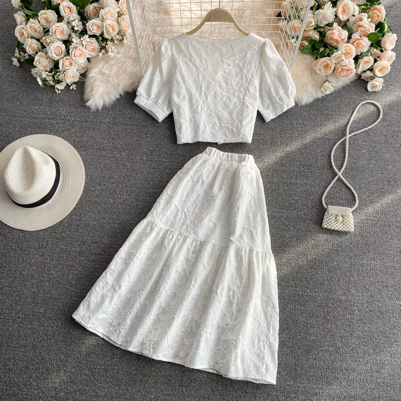 Cute two pieces dress white dress 582