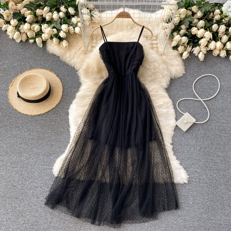 Black A line short dress fashion dress 460