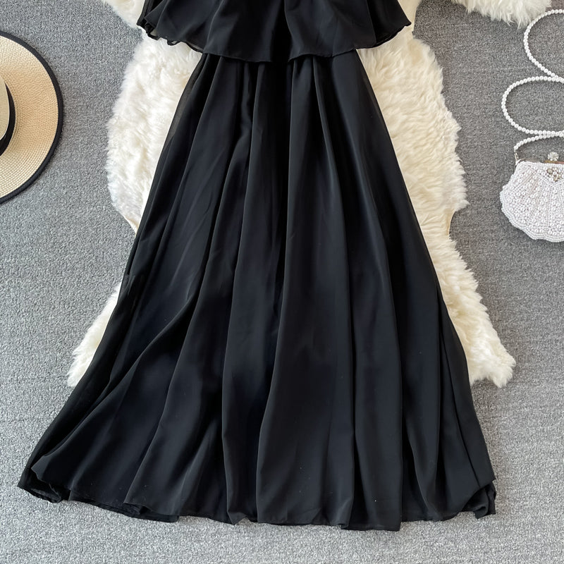 A line chiffon off shoulder dress fashion dress 601