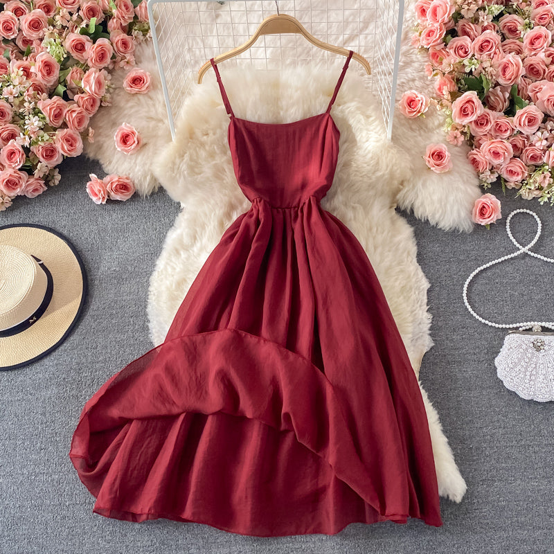 Red A line bow short dress fashion dress 495