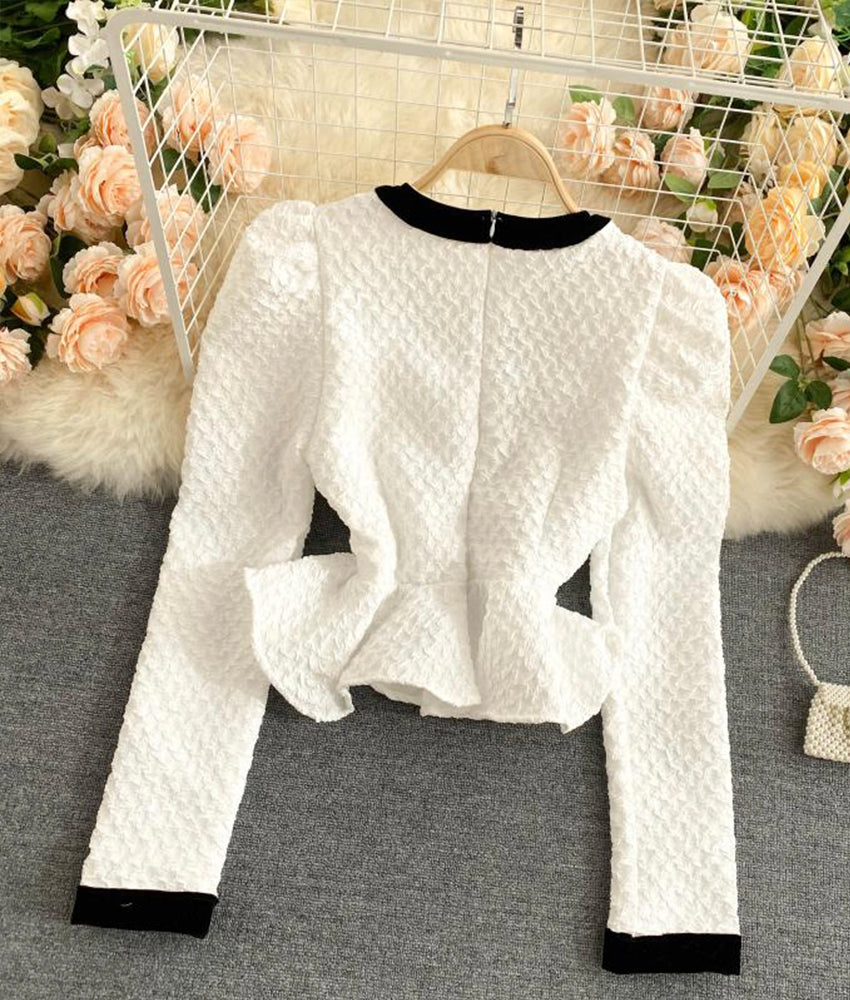 Weiße Langarmshirts 351