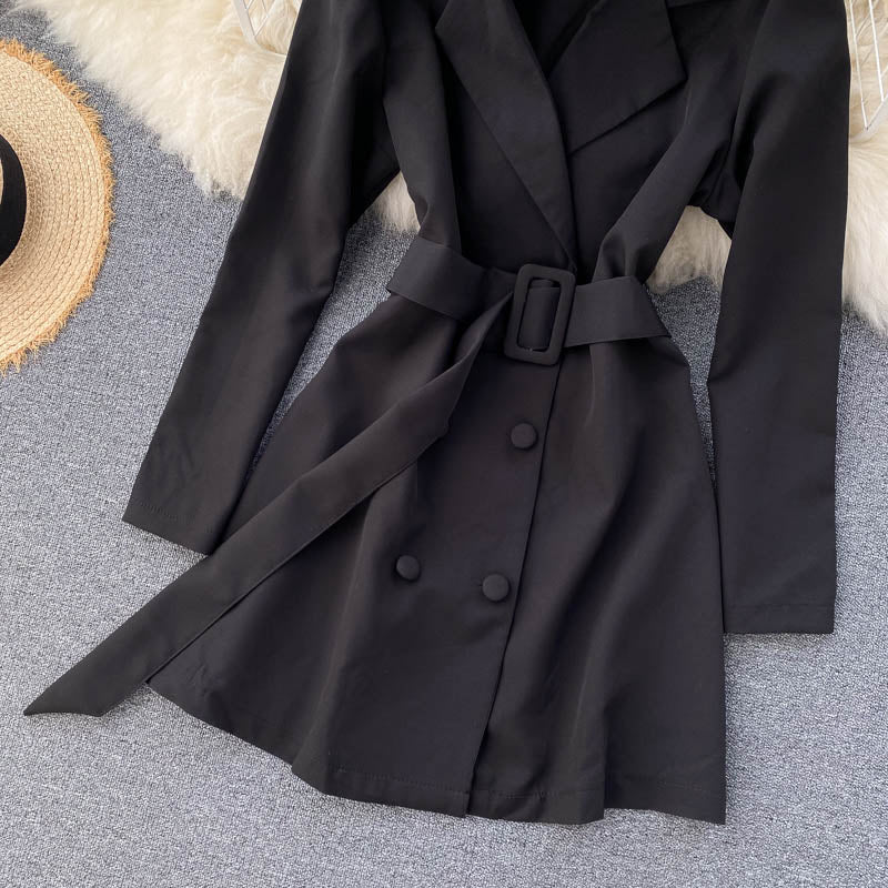 Simple double-breasted long-sleeved jacket 276