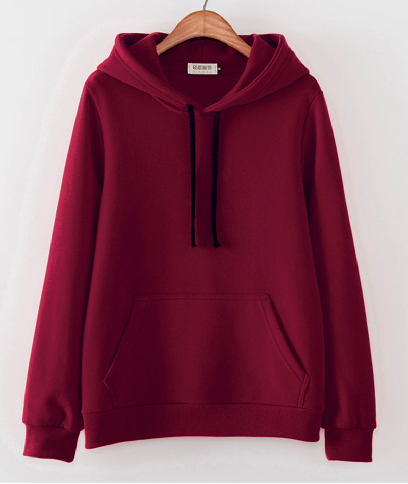 Hoodie simple loose plus fleece top 231