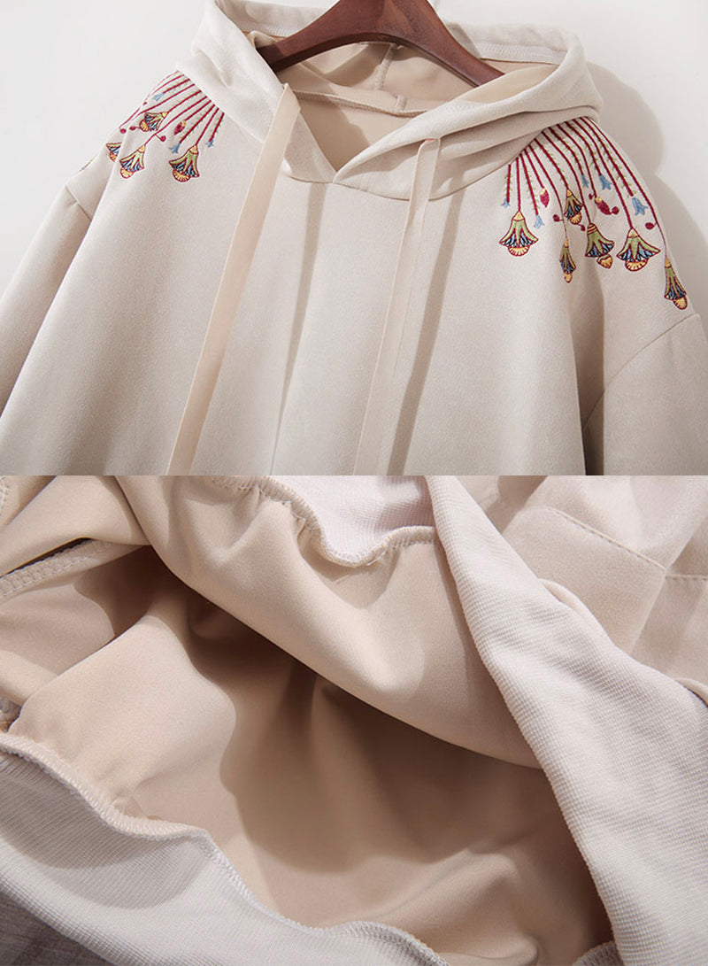 Cute embroidered flower hoodie 236
