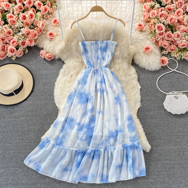 Blaues A-Linien-Modekleid 394