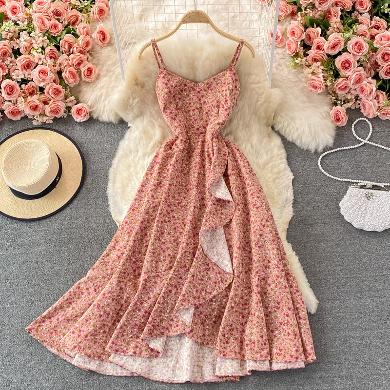 Nettes A-Linie Flora kurzes Kleid Modekleid 402