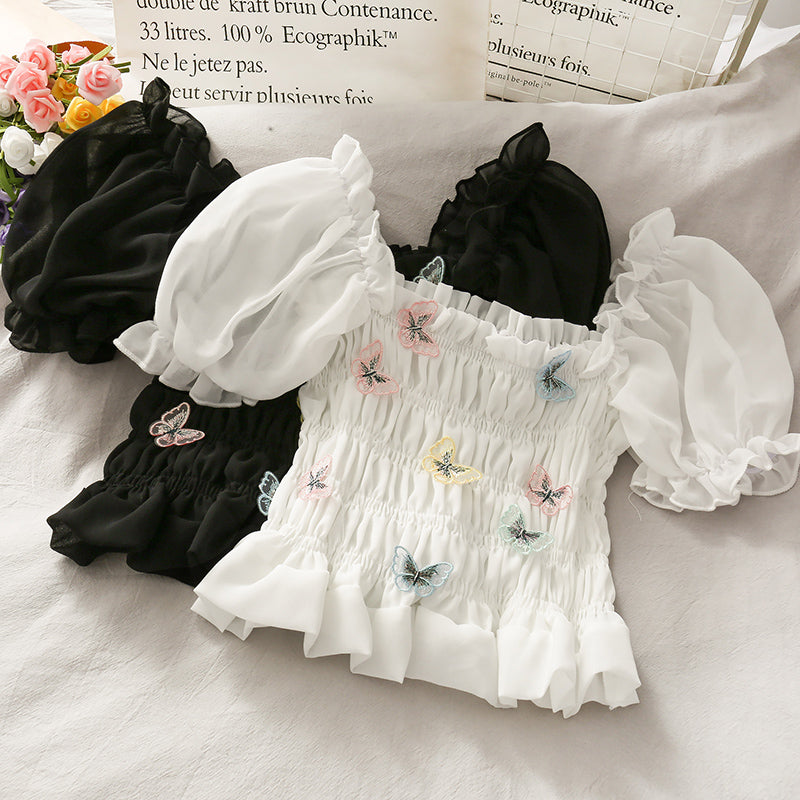 Cute butterfly applique top 300