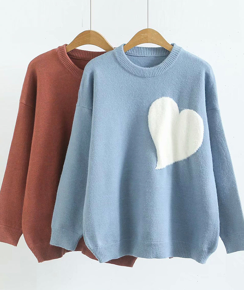 Pullover Langarm Herz Pullover 097