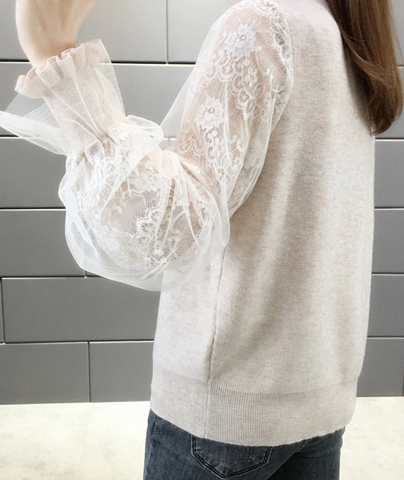 Cute stitching sweater 092