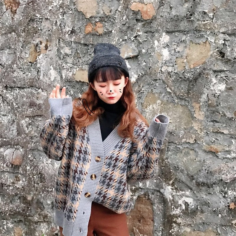Neuer Stil, Pullover mit blauem Himmel und weißen Wolken, lockere Strickjacke für Studenten 1423
