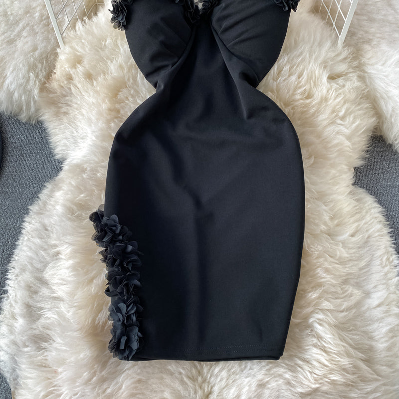 Design sense lace splicing sexy Strapless skirt 2816