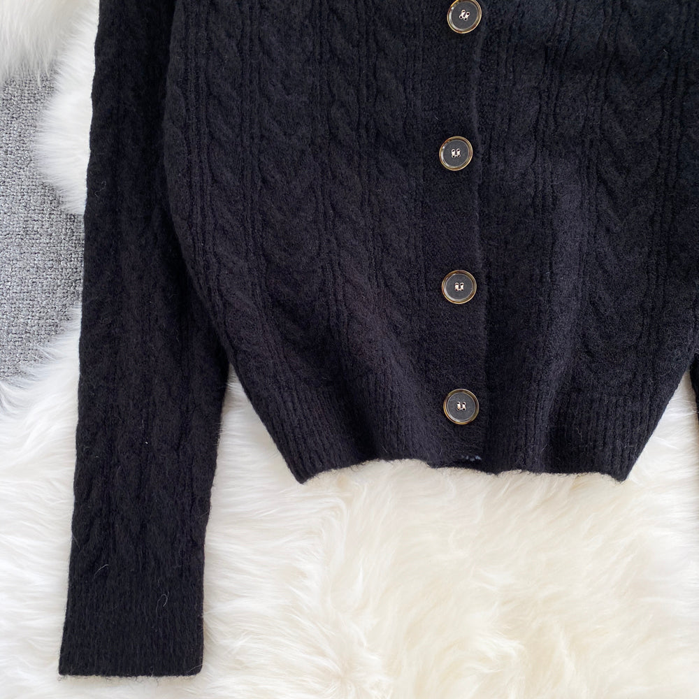 New loose and lazy V-Neck Sweater Coat for women 1621