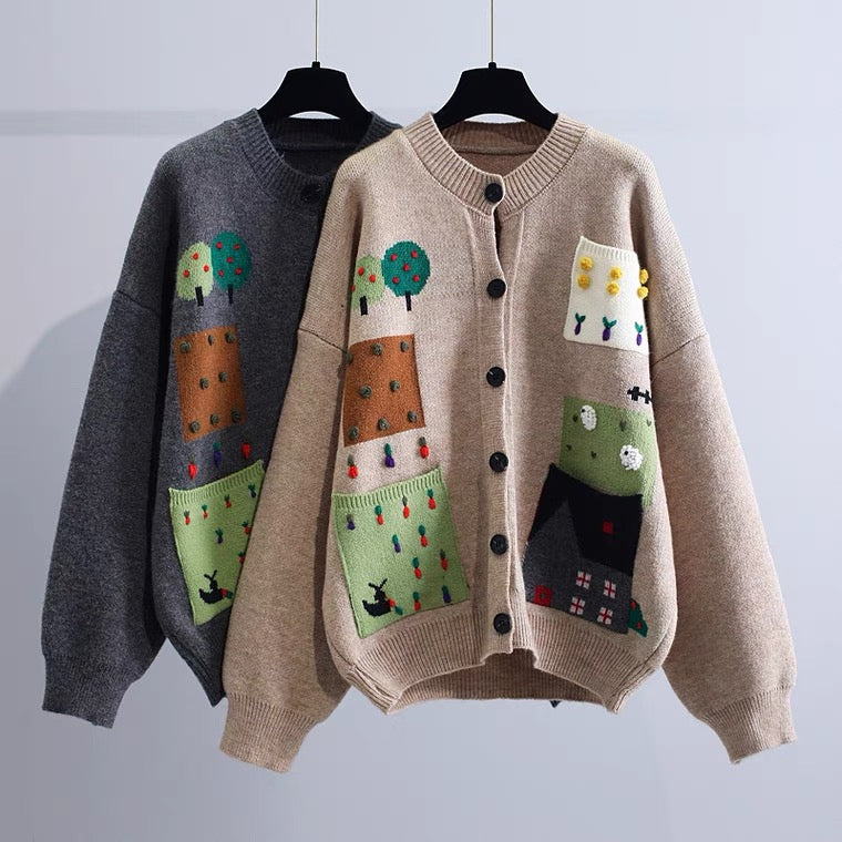 Vintage, turtleneck cardigan, Autumn/winter, new, loose, lazy style, student sweater coat 1400