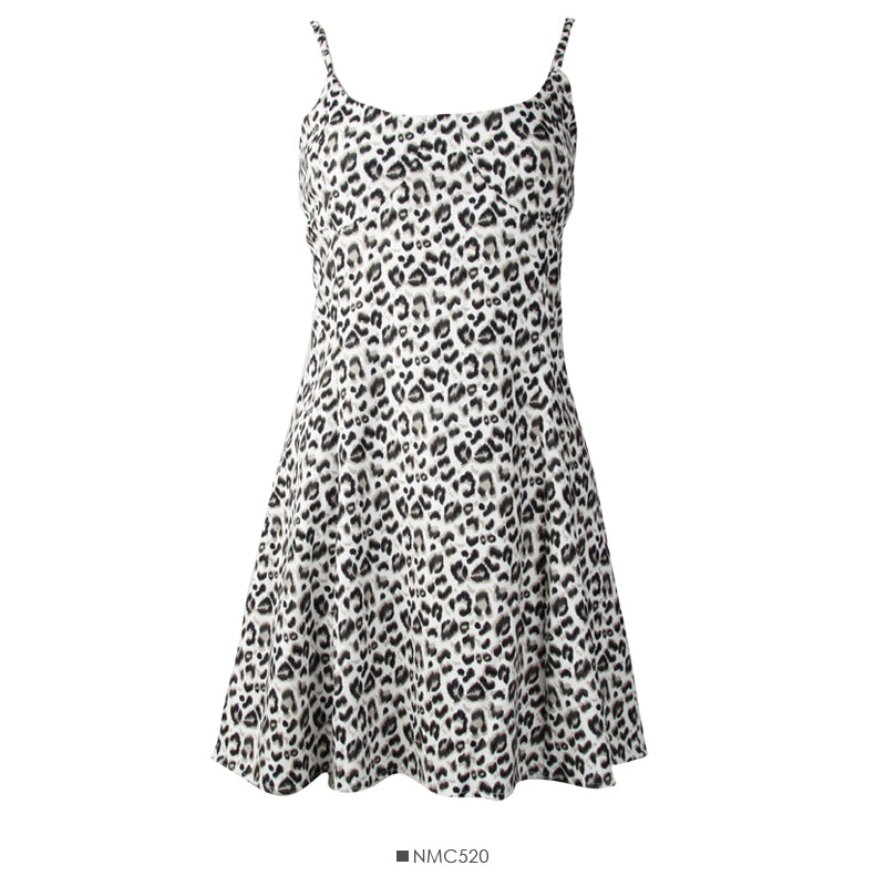Han Fan retro leopard print high waist suspender short skirt female 2705