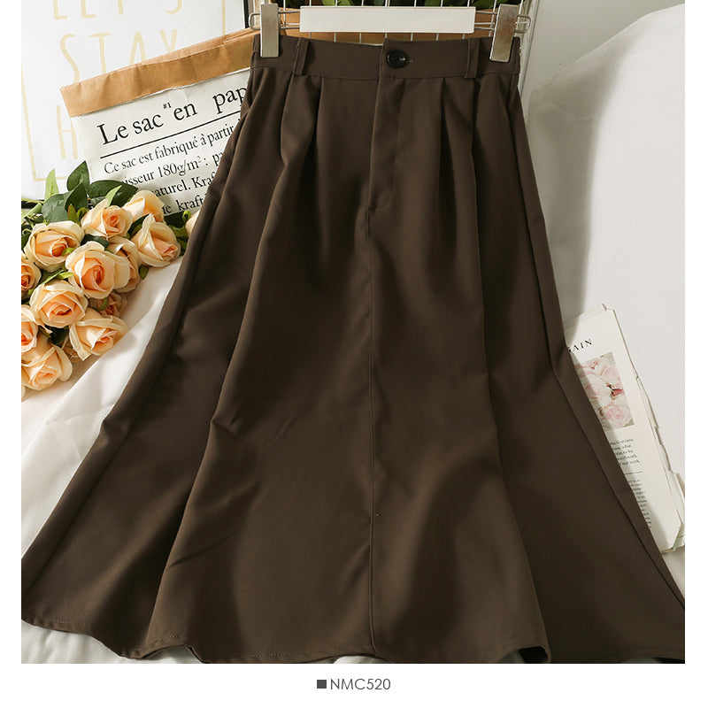 A-line skirt with high waist and thin drape 2500