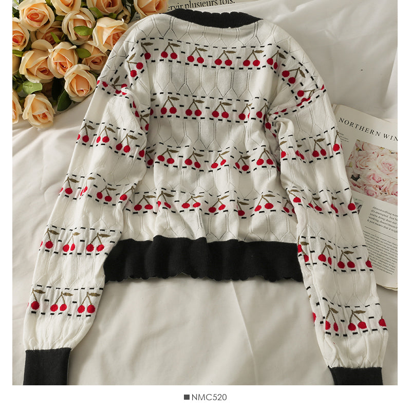 Knitwear women's autumn long sleeve loose V-neck top 1990