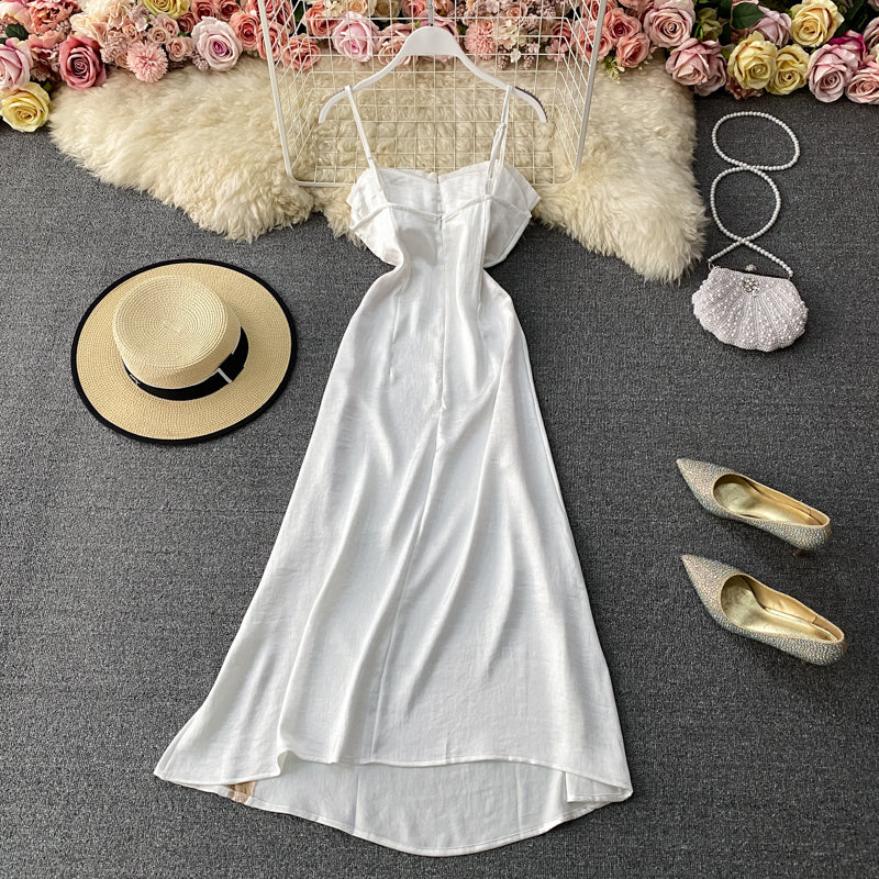 French Sexy Satin suspender skirt temperament strapless dress 2786