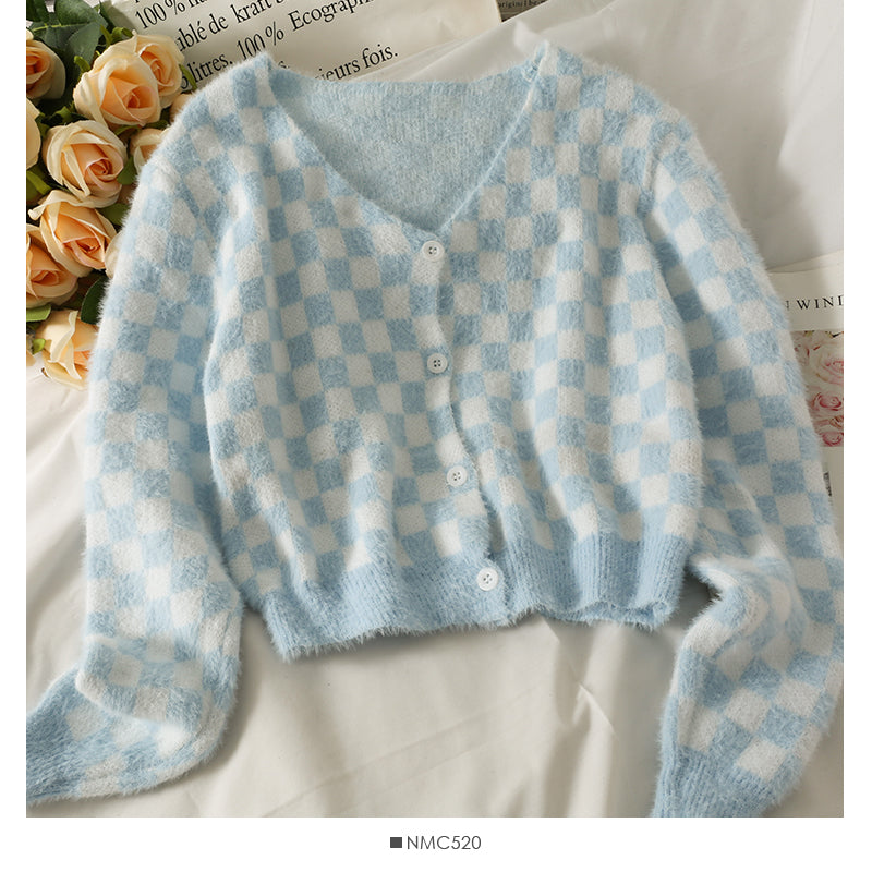 Women's sweater is loose and thin, short and versatile 1738