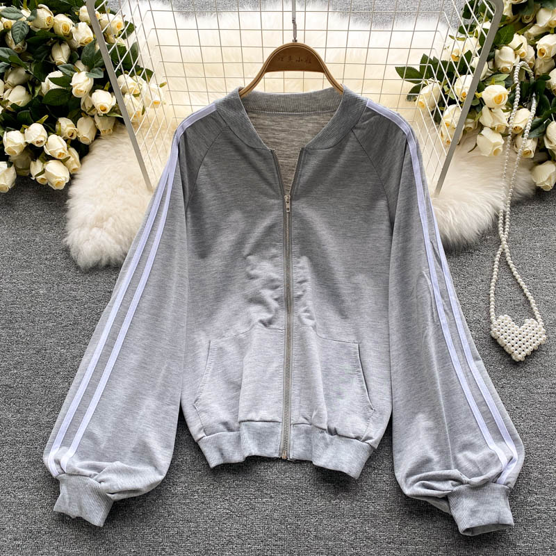 Casual sports coat women's autumn zipper cardigan 1540