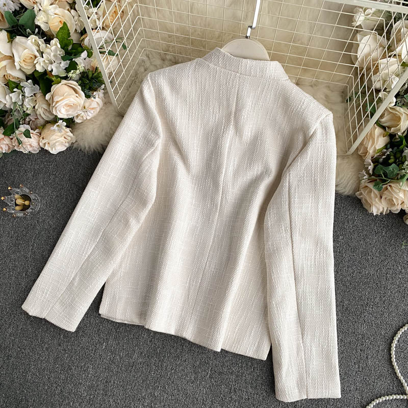 Schmal geschnittene und vielseitige Retro-Langarmjacke für Damen 1492